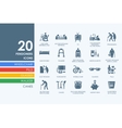 set of pensioners icons vector image