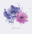 watercolor flowers background vector image