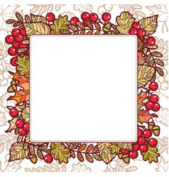 Hello september autumn leaf ornamental frame Vector Image