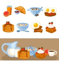Breakfast food set Royalty Free Vector Image - VectorStock