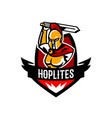 emblem logo badge spartan with a sword ancient vector image