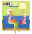 mother and daughter vector image vector image