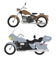 two retro motorbikes isolated on white vintage vector image