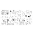 black and white elements from the 90s set vector image vector image