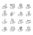 business hands line icon set vector image