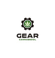 cannabis hemp pot leaf with cog gear cbd logo vector image vector image