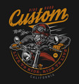 custom motorcycle vintage colorful emblem vector image