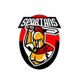 emblem logo badge spartan with a sword ancient vector image vector image