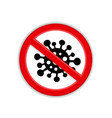 silhouette dangerous virus forbidden sign vector image vector image