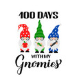 100 days with my gnomies school gnomes wearing vector image