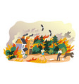 burning forests natural calamity and emergency vector image