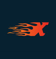 letter x flame logo speed design concept vector image