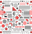 memphis geometric seamless pattern abstract shapes vector image