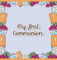 my first communion traditional background design vector image