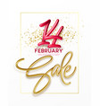 advertising with sale golden lettering valentines vector image vector image