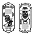 barber shop flyer template chair and skull vector image