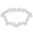 decorative floral frame in baroque style black vector image