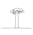 exotic baobab tree sign continuous one line art vector image