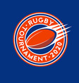 rugby tournament logo ball championship emblem vector image vector image