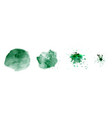 set hand-painted splash green color watercolor vector image vector image