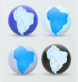 south america on a globe 3d vector image vector image
