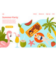 summer pool party with people in swimming vector image