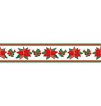 christmas poinsettia seamless pattern border vector image