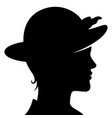 elegant woman with classic retro style hat black vector image