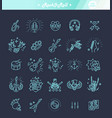 rock and roll line icon set vector image vector image