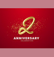anniversary celebration design with golden numbers vector image vector image