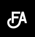 fa letter logo design on black background vector image