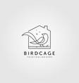 line art bird cage logo design minimalist bird vector image vector image