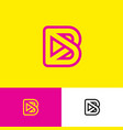 b logo monogram linear letter player multimedia vector image vector image