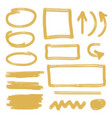 highlighter elements realistic brush vector image vector image