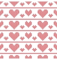 seamless pattern with cross-stitch hearts vector image