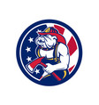 bulldog fireman american flag icon vector image vector image