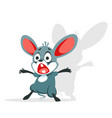 cartoon mouse is terrified the little rat vector image