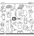 g is for educational task coloring book vector image vector image