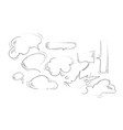 set hand drawn sketch speak bubbles vector image