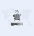 world consumer rights day globe spread awareness vector image vector image