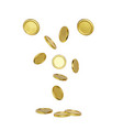 explosion realistic gold coin on white vector image vector image