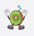 kiwi fruit cartoon mascot character wearing vector image