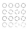 sets black circle arrows icons vector image