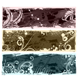 vintage floral banners set vector image