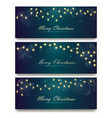 xmas banners set lights effect or garland bulbs vector image vector image