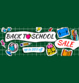 back to school sale doodles horizontal background vector image vector image
