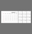 calendar for 2021 new year in clean minimal table vector image