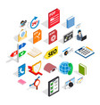 learning icons set isometric style vector image