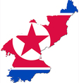 map of north korea with national flag vector image