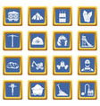 miner icons set blue vector image